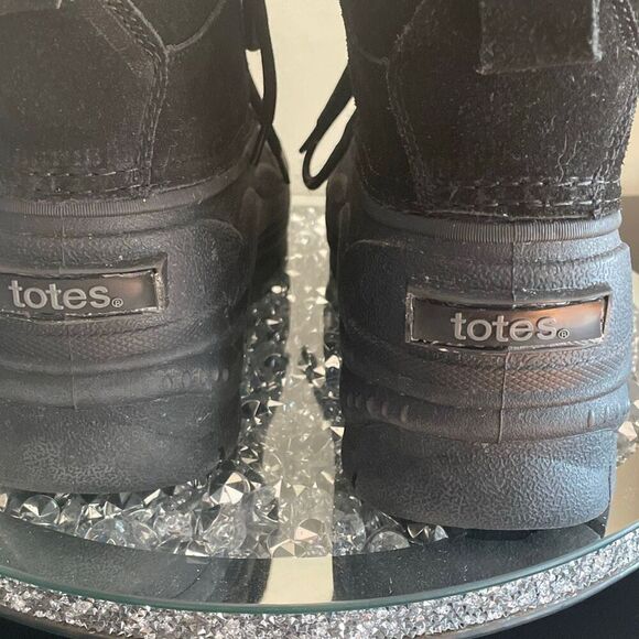 Totes Mike boots thermolite men’s winter snow black duck boots size 9M preowned - Picture 4 of 10